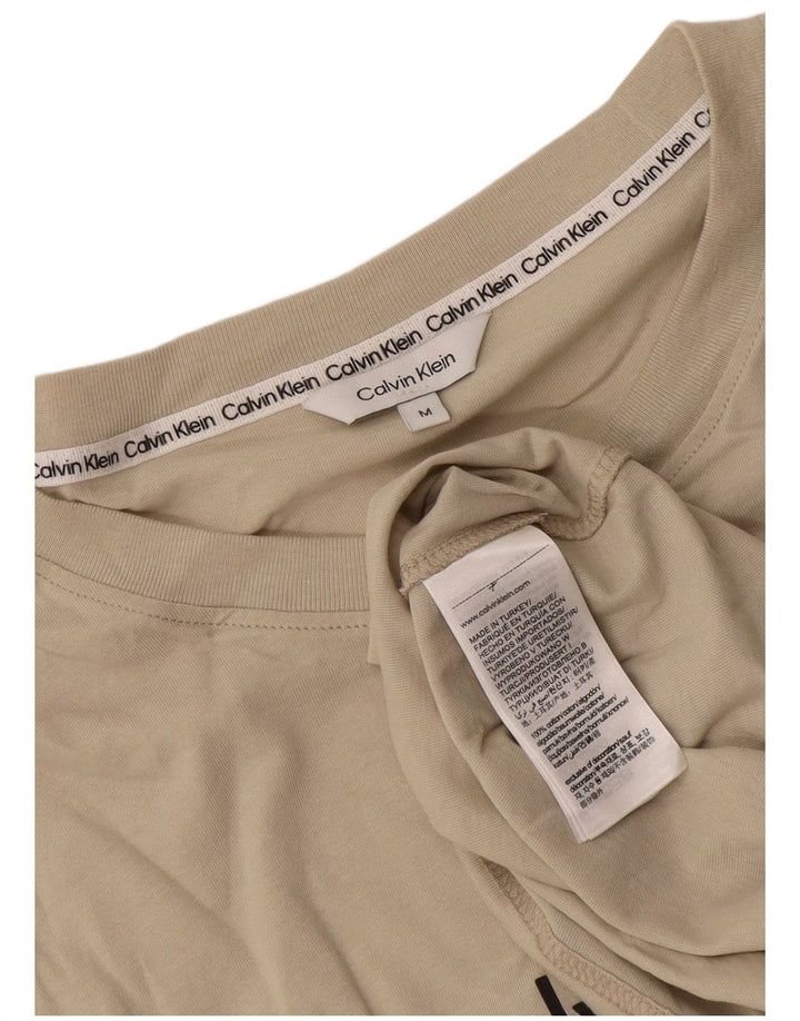 Calvin Klein Herren-T-Shirt mit Grafik, mittelbeige Baumwolle