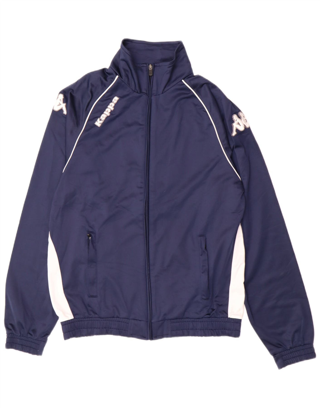 Kappa Herren-Trainingsanzug-Oberteil, Mittelgroßes marineblaues Farbblock-Polyester