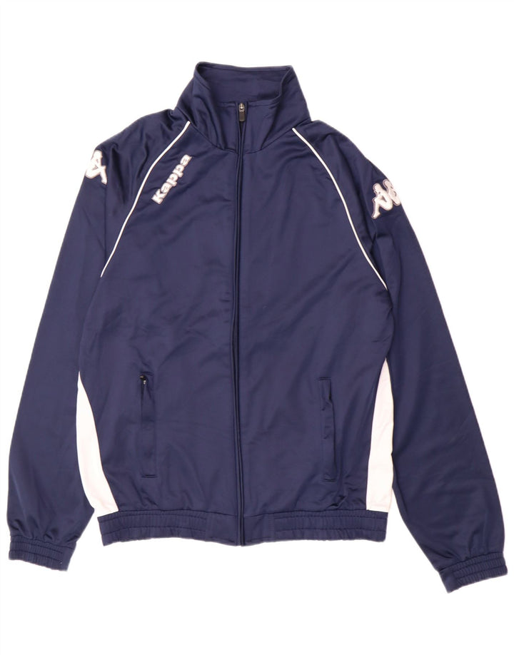 Kappa Herren-Trainingsanzug-Oberteil, Mittelgroßes marineblaues Farbblock-Polyester
