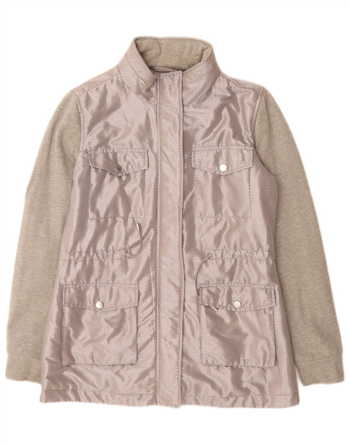 Trussardi Jeans Damen Utility Jacke IT 40 Small Grau Polyester