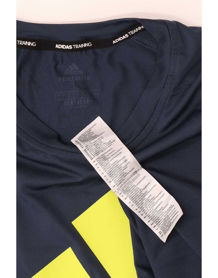 Adidas Herren-T-Shirt mit regulärer Grafik, groß, Marineblau, Farbblock