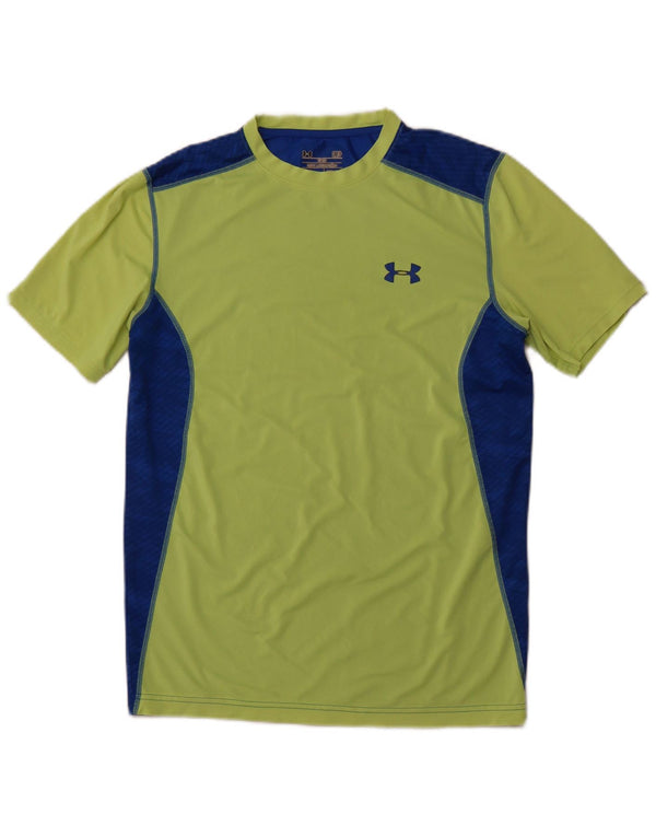 UNDER ARMOUR Herren Heat Gear T-Shirt Top Small Grün Farbblock