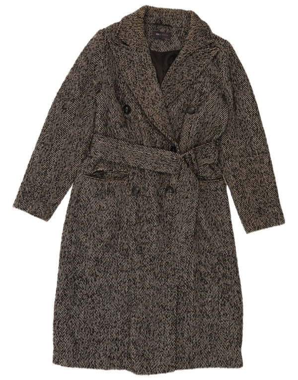 Marks & Spencer Zweireihiger Damenmantel UK 10 Small Grey Herringbone