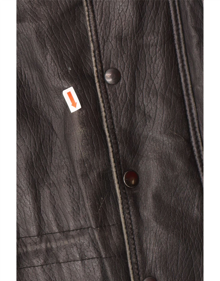 VINTAGE Herren Lederjacke UK 40 Großes schwarzes Leder