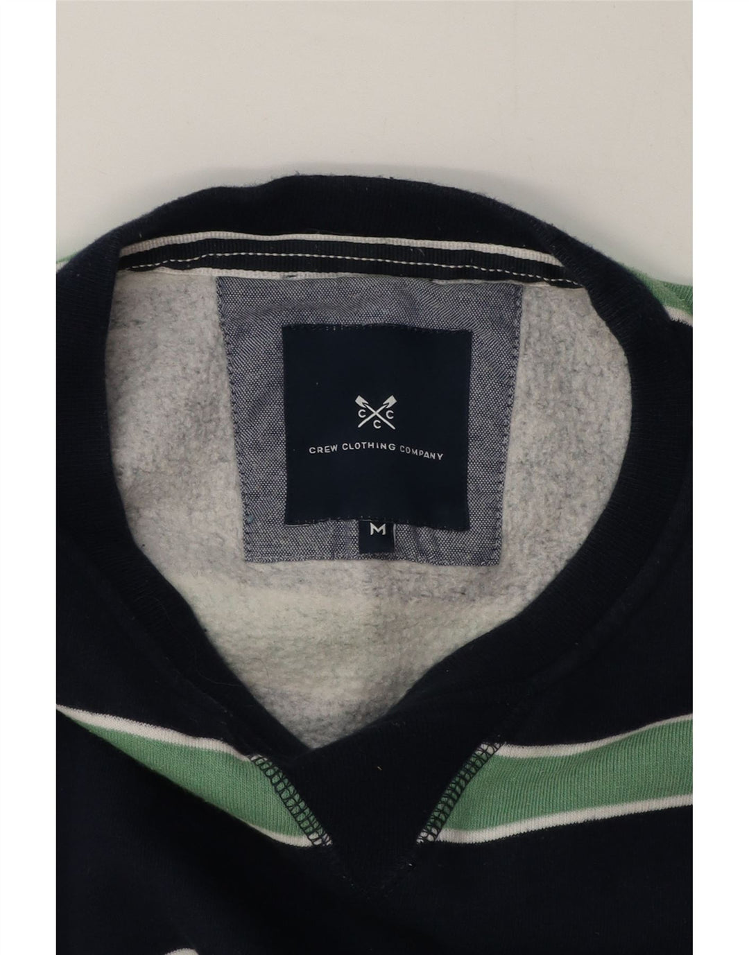 Crew Clothing Herren-Sweatshirt, mittelgroß, marineblau, gestreift, Baumwolle