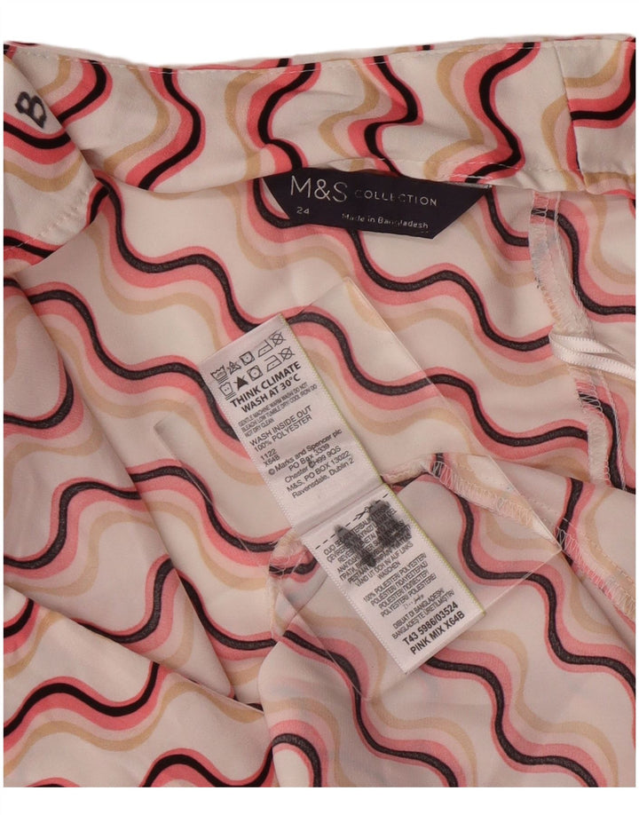 MARKS & SPENCER Damen ärmelloses Blusenoberteil UK 24 4XL Pink Chevron