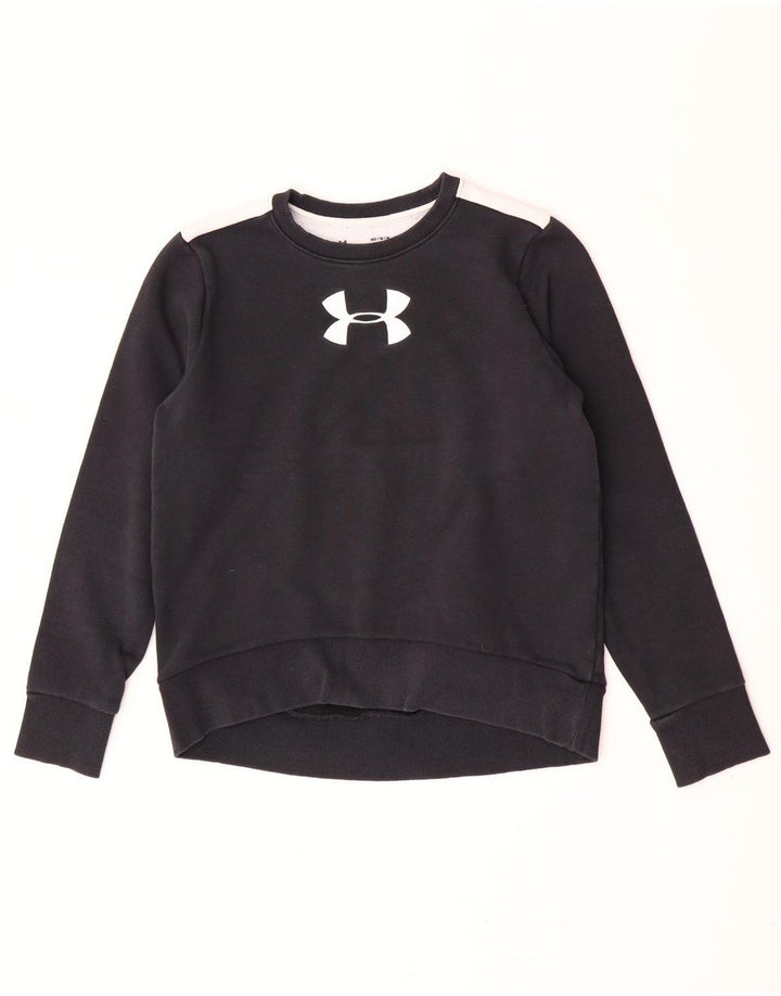 Under Armour Damen-Sweatshirt-Pullover UK 14 Mittelschwarzer Farbblock