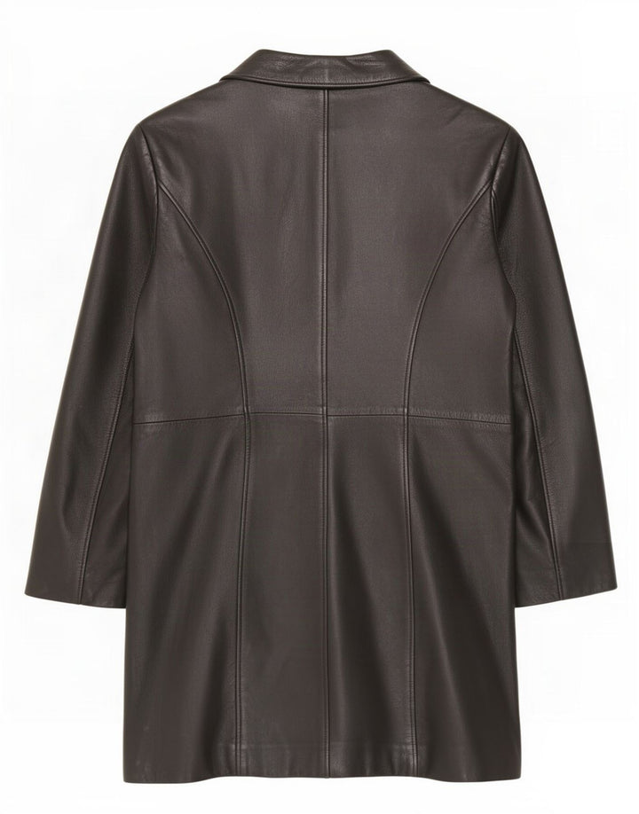 Pascucci Damen Ledermantel IT 44 Medium Schwarz