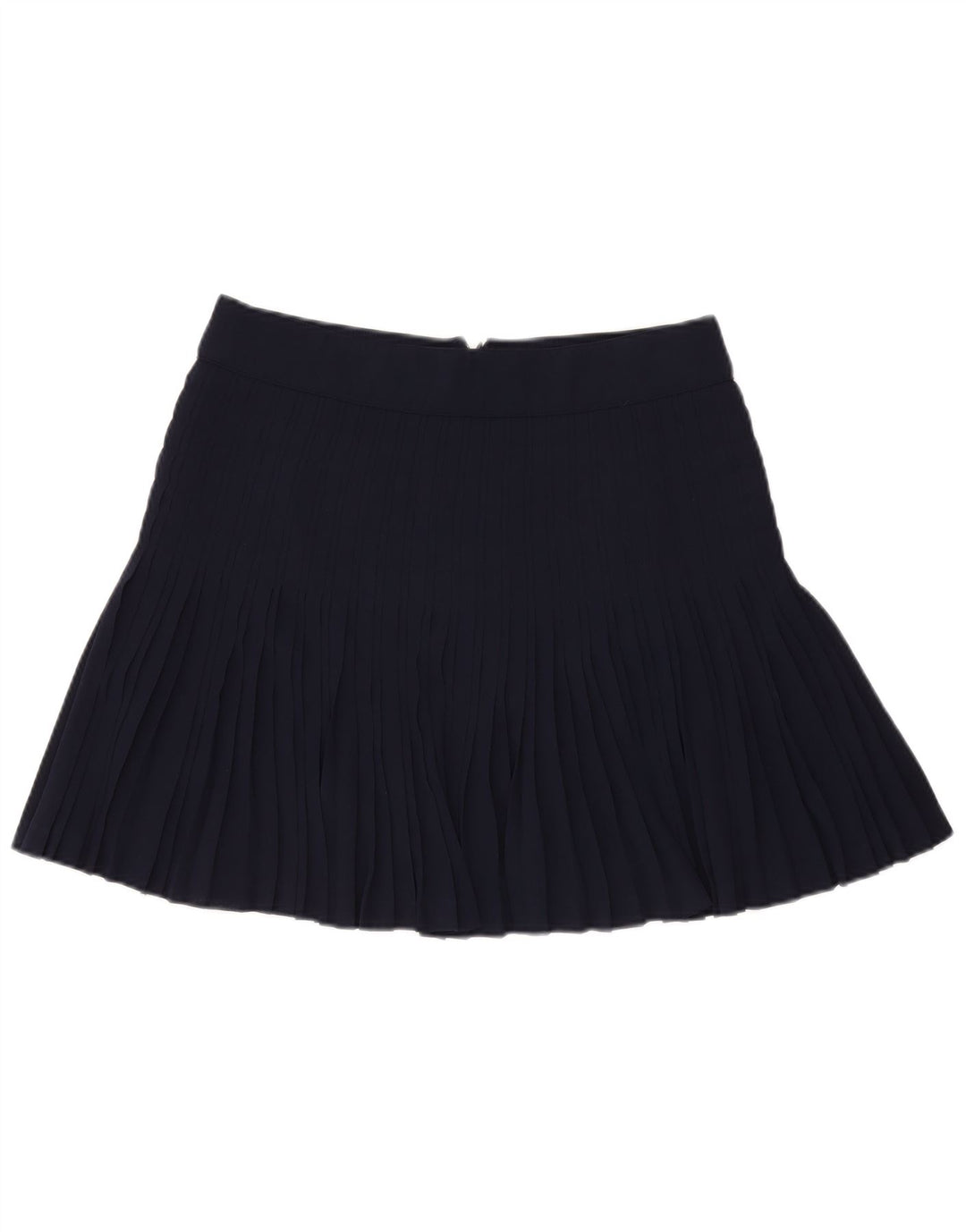 J. CREW Womens Pleated Mini Skirt US 10 Large W32 Navy Blue Polyester