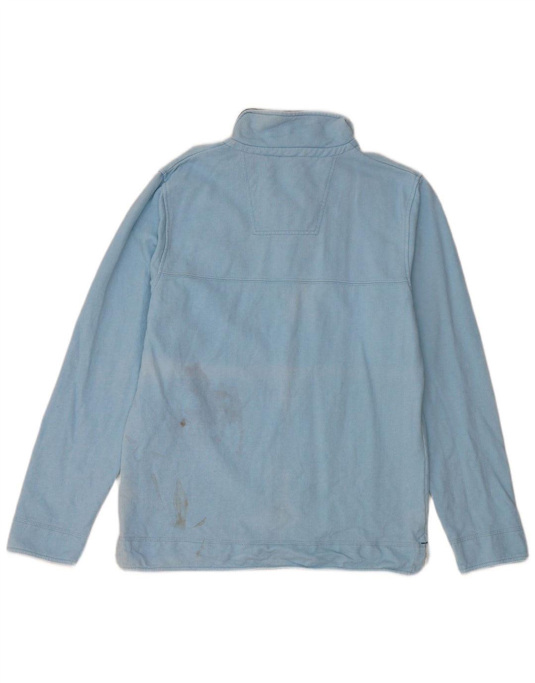 Crew Clothing Herren-Sweatshirt mit Reißverschluss am Hals, mittelblaue Baumwolle