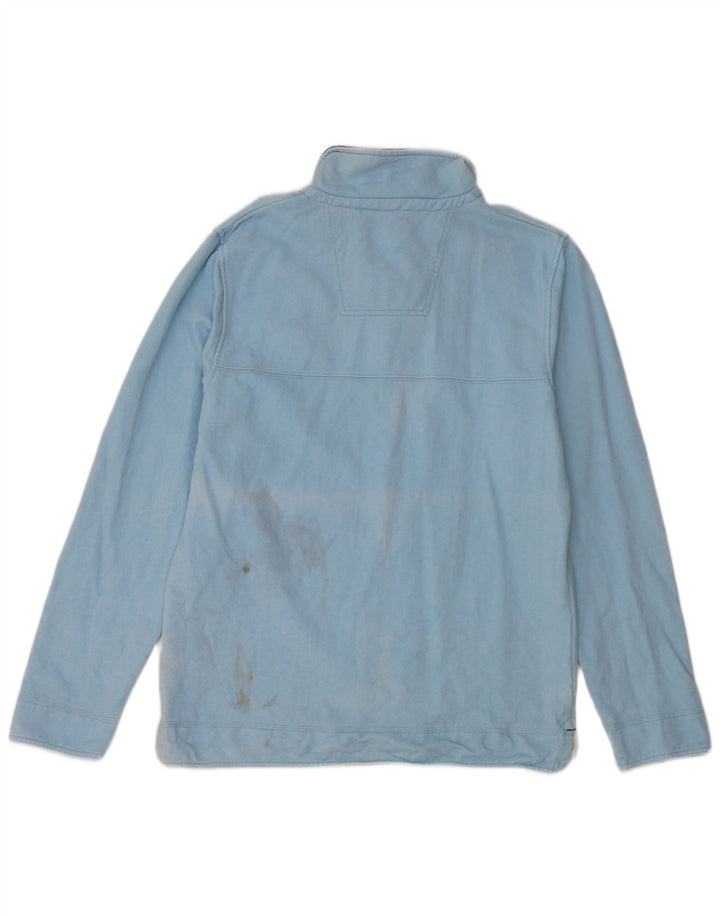 Crew Clothing Herren-Sweatshirt mit Reißverschluss am Hals, mittelblaue Baumwolle