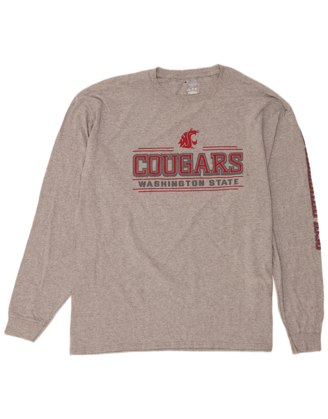 Champion Herren Washington State Cougars Graphic Top Langarm 2XL Grau