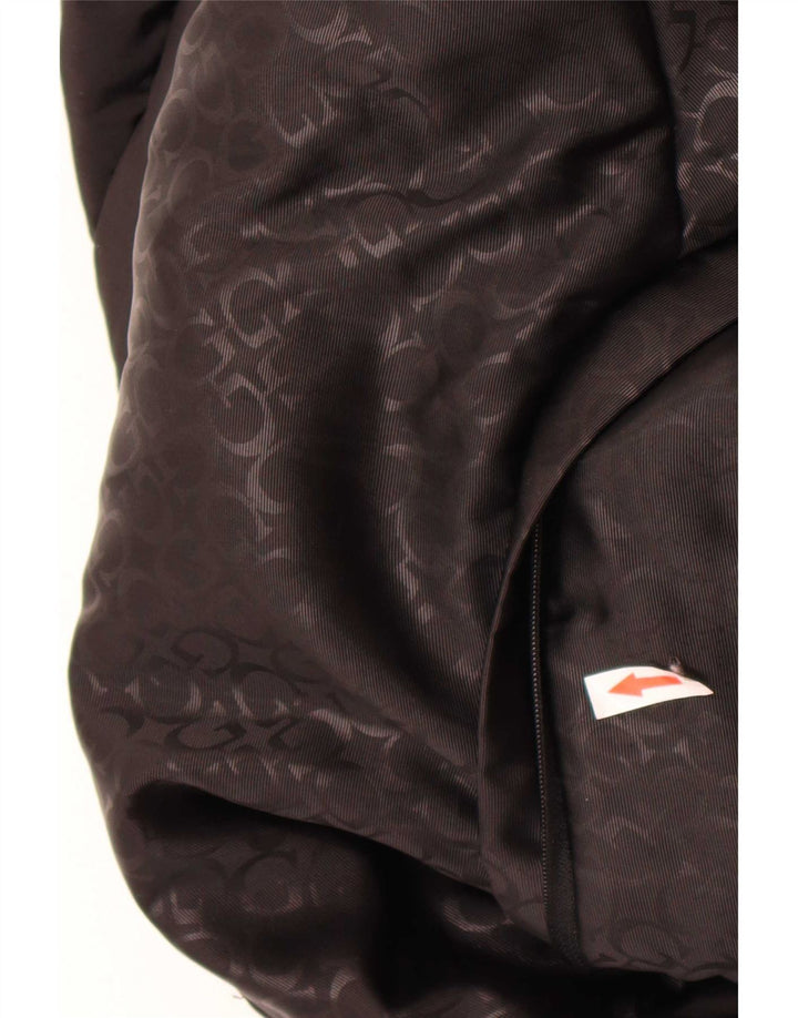 Guess Damen Crop Graphic Wattierte Jacke UK 6 XS Schwarz Polyester