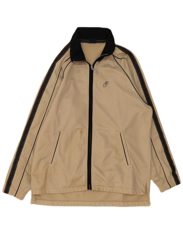 Asics Herren-Trainingsanzug-Oberteil, Jacke XL, Beige, Farbblock