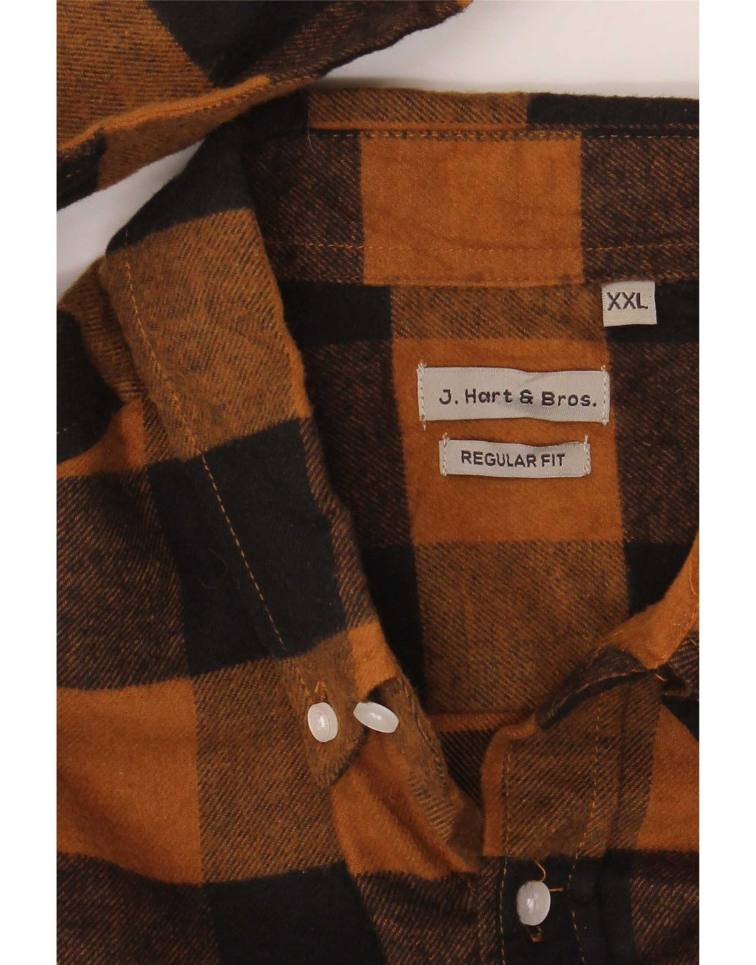 J. Hart & Bros Herren Regular Fit Flanellhemd 2XL Braun Gingham