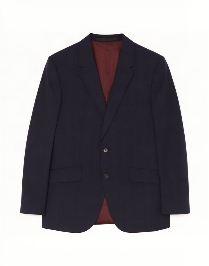 Marks & Spencer Herren-Blazer mit 2 Knöpfen, UK 40, mittelmarineblaue Wolle
