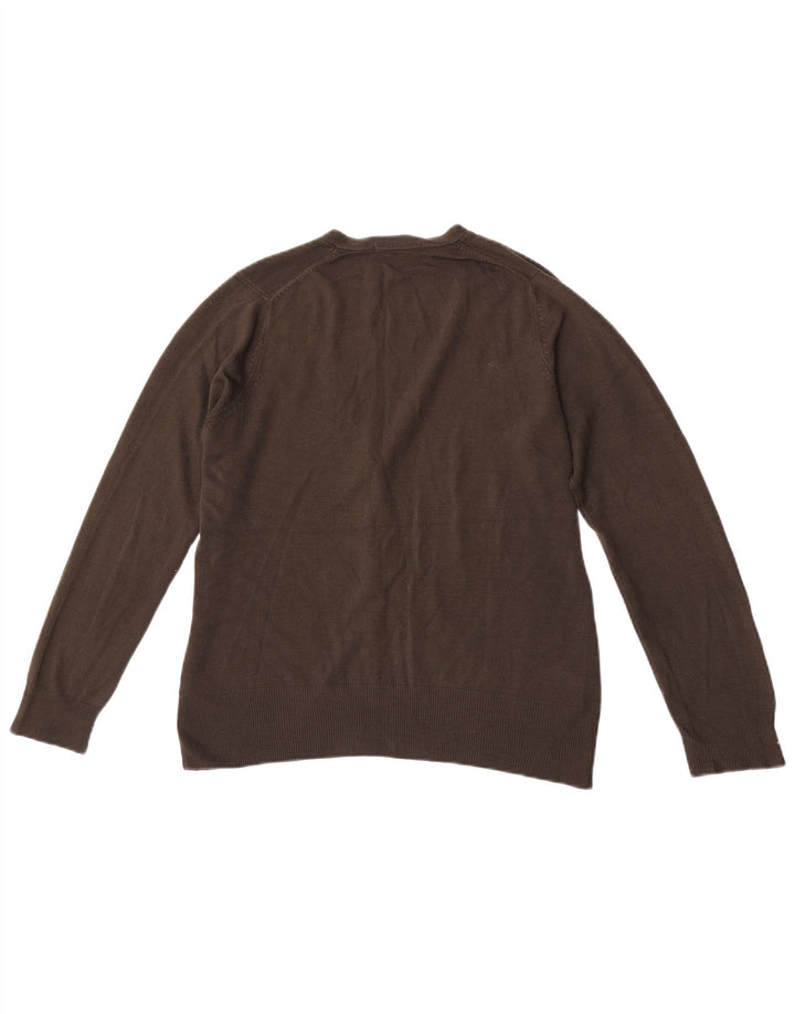 Marks & Spencer Damen Strickjacke Pullover UK 14 Large Khaki Acryl
