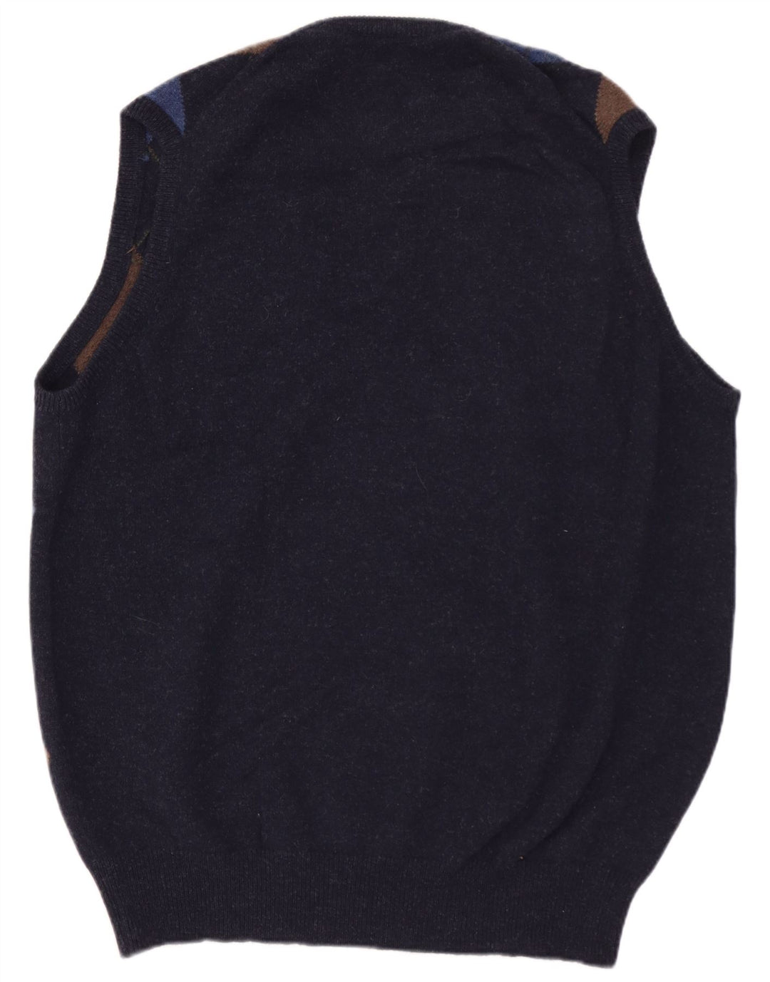 WILLIAM LOCKIE Herren Weste Tank Top IT 52 Große marineblaue Lammwolle