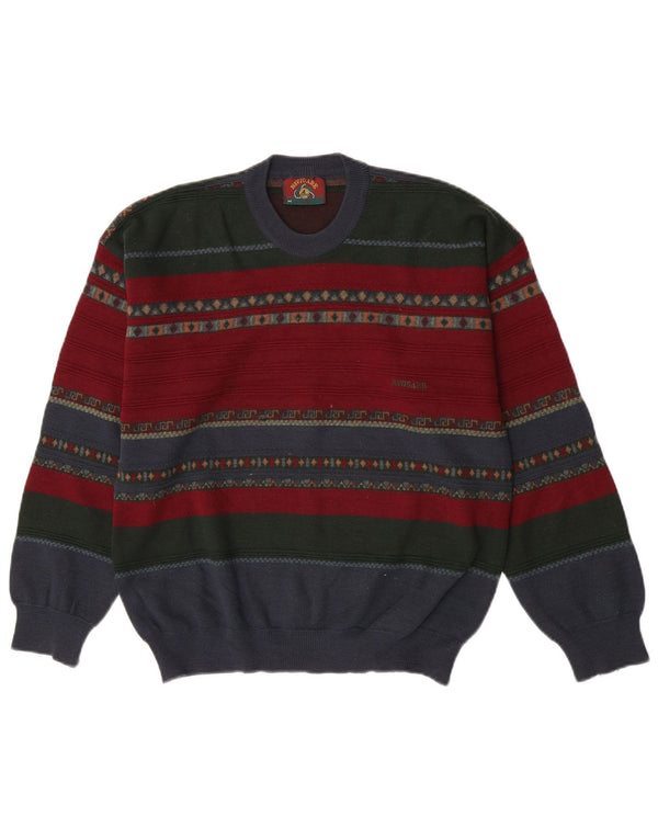 Navigare Herren-Pullover mit Rundhalsausschnitt, mittelgroß, mehrfarbig, gestreift, Acryl