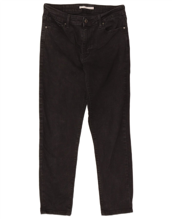 Levi's Damen 712 Slim Jeans W30 L27 Schwarze Baumwolle