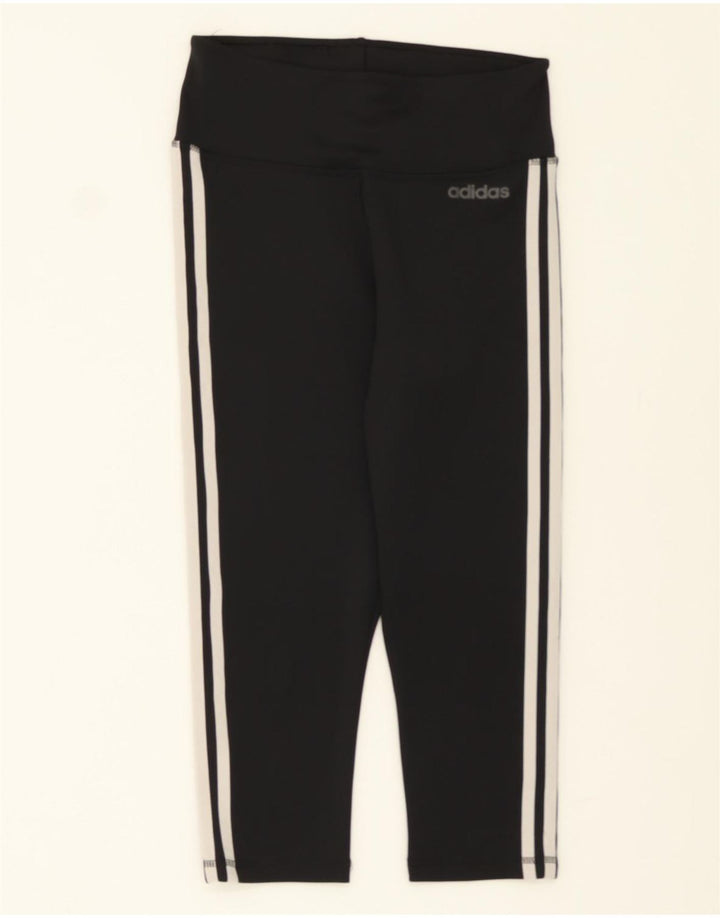 ADIDAS Womens Climalite Capri Leggings UK 8/10 Small  Black Polyester Vintage Adidas and Second-Hand Adidas from Messina Hembry 