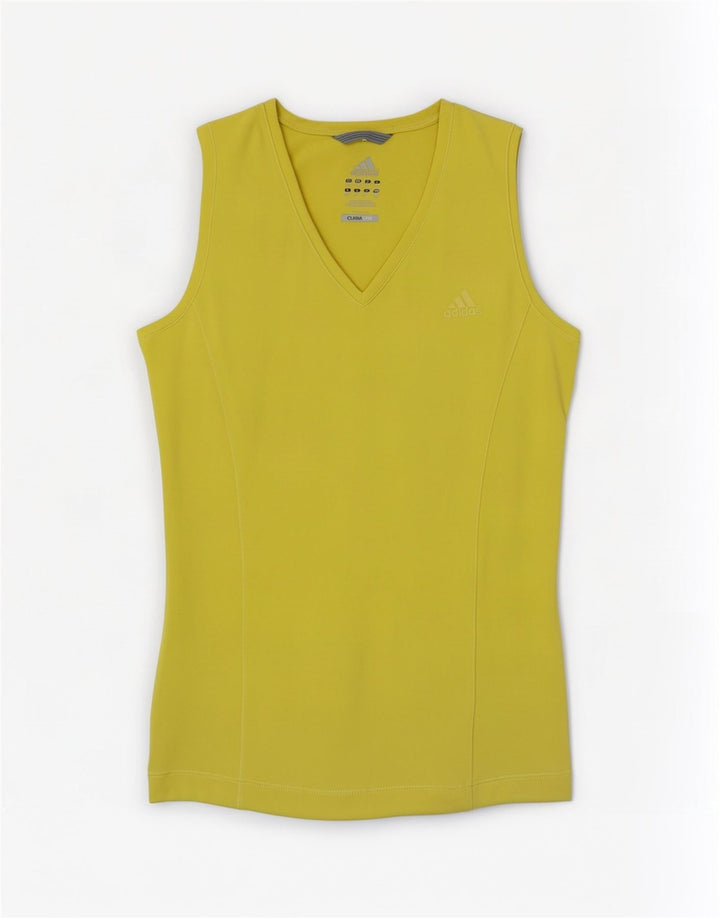 Adidas Damen Climalite Weste Top UK 14 Mittelgelbes Polyester