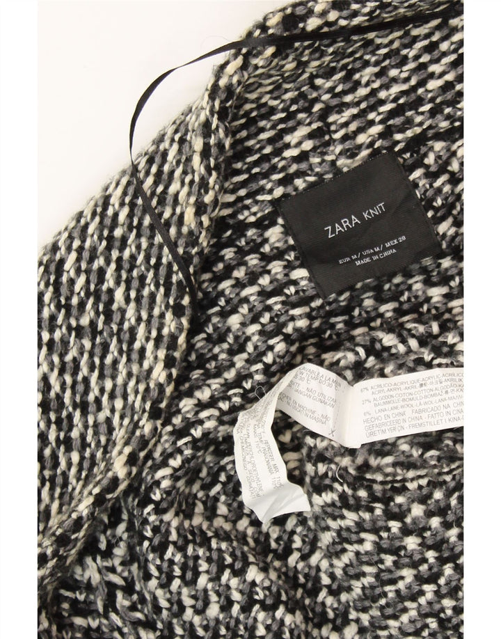 ZARA Damen-Strickjacke, übergroß, offen, Gr. 14, mittelschwarz meliert