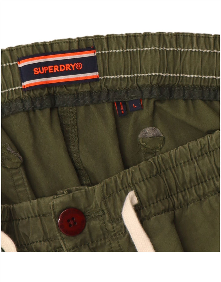 Superdry Herren-Chinoshorts, Größe L, W34, Khaki, Baumwolle