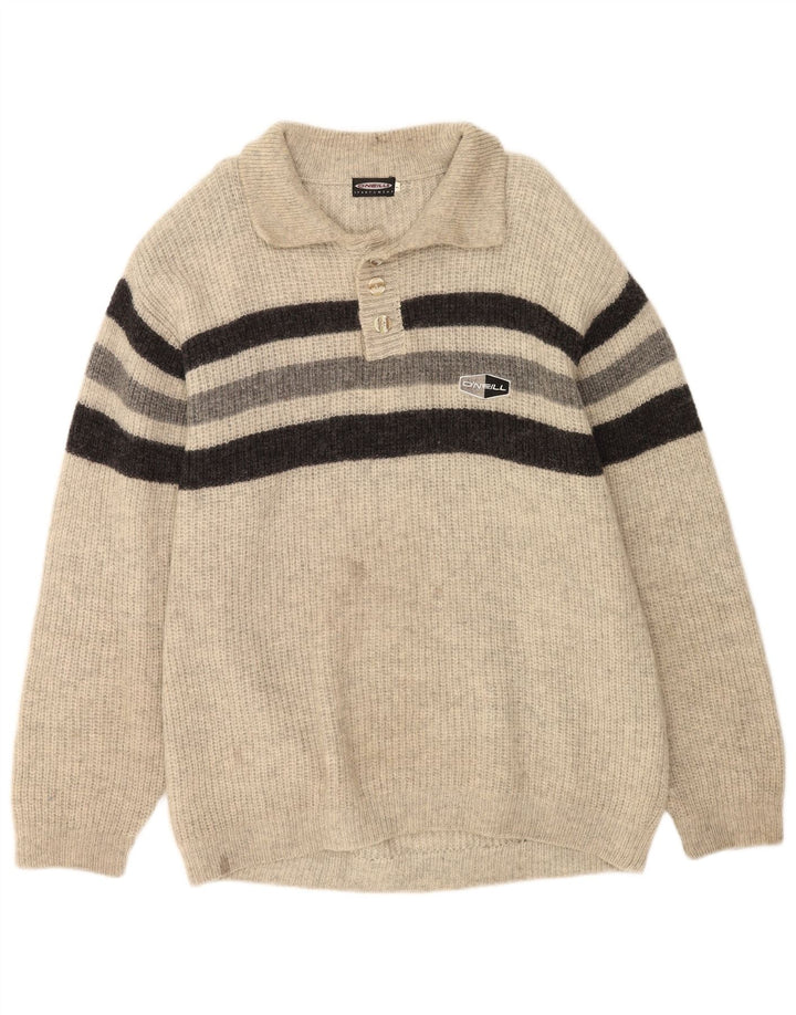 O'Neill Herren-Pullover mit Rollkragen, groß, grau gestreift