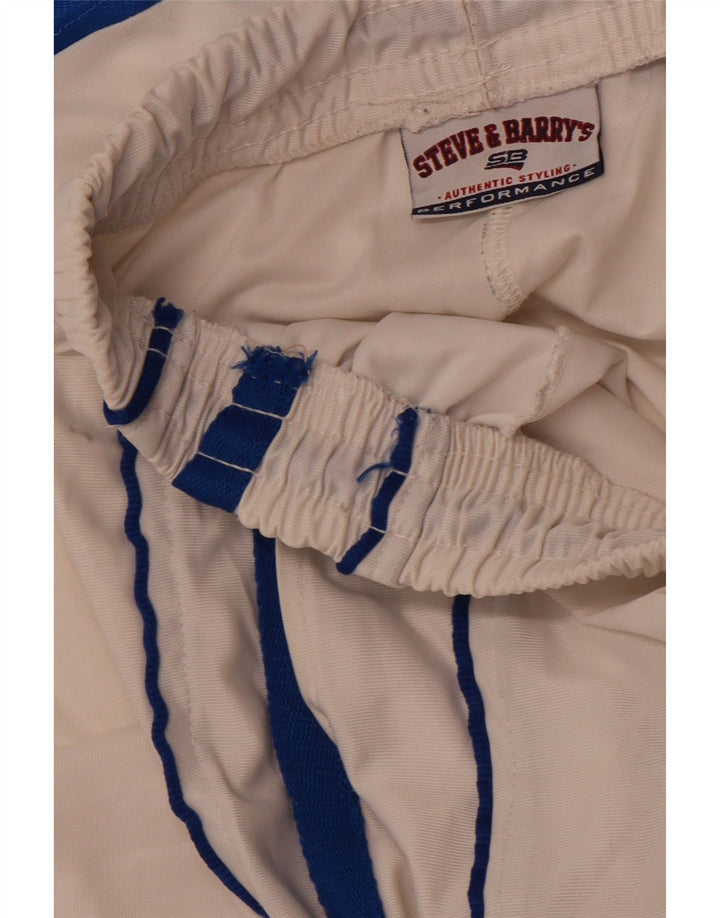 STEVE & BARYY'S Herren-Sportshorts, groß, weißes Farbblock-Polyester