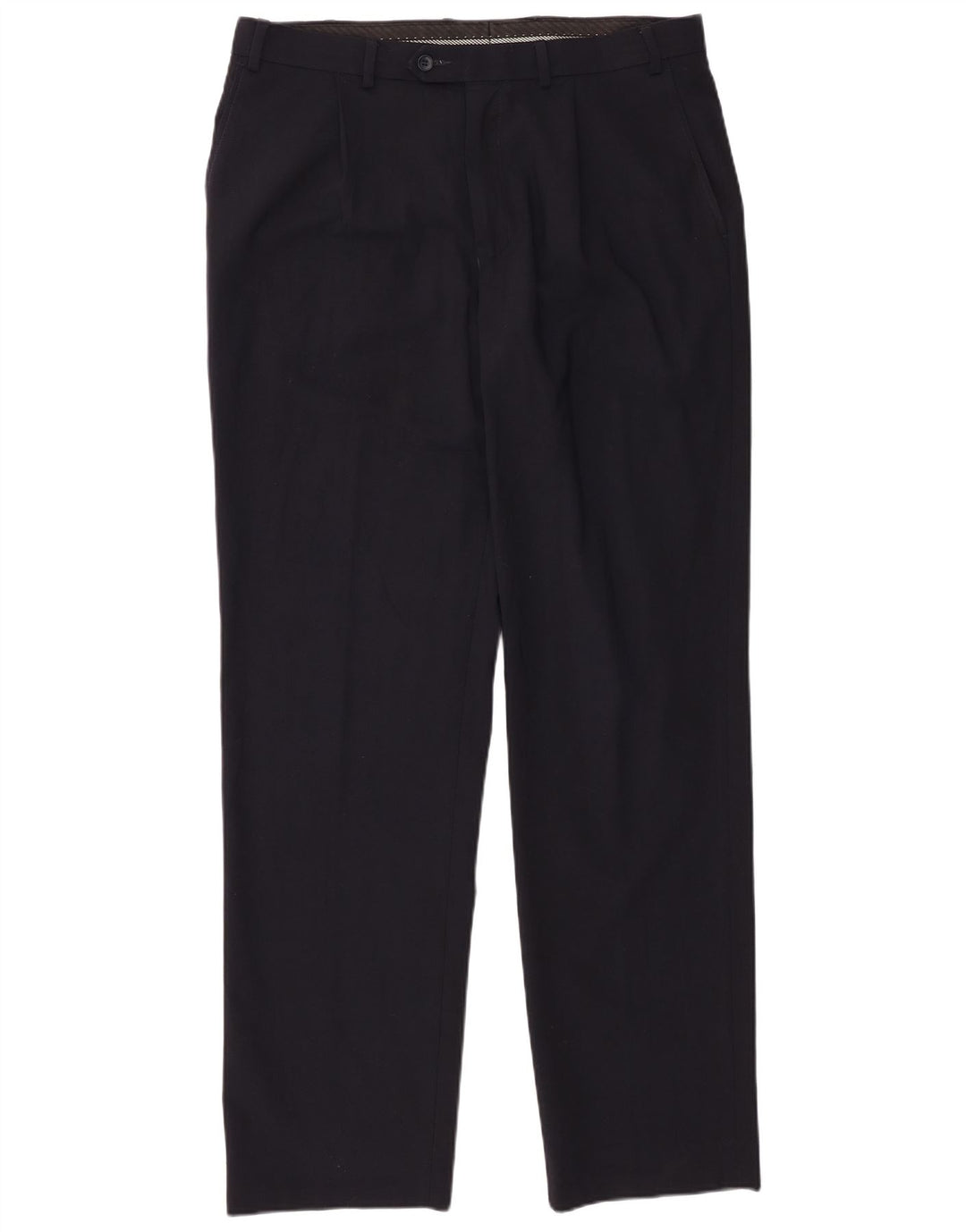Marks & Spencer Herren-Anzughose mit Pegged-Anzug, W36 L33, marineblaues Polyester
