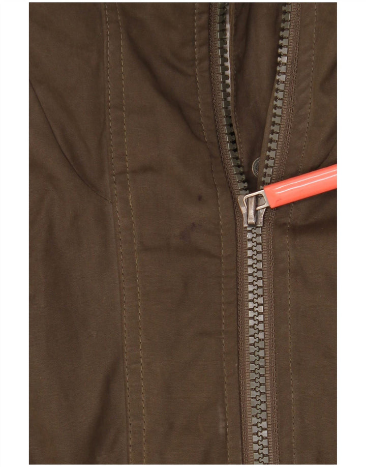 Superdry Damen-Windbreakerjacke mit Kapuze, UK 14, mittleres Khaki, Polyester