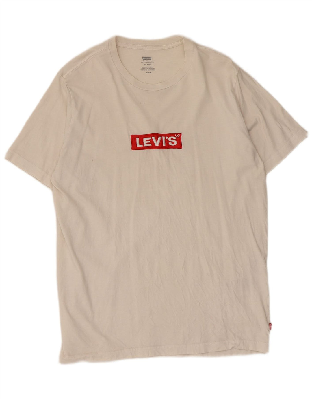 Levi's Herren Relaxed Graphic T-Shirt Top aus mittelweißer Baumwolle