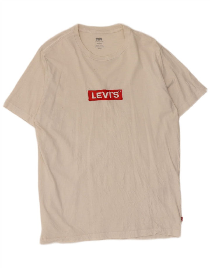Levi's Herren Relaxed Graphic T-Shirt Top aus mittelweißer Baumwolle