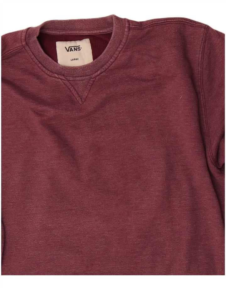 VANS Herren-Sweatshirt-Pullover, groß, burgunderrote Baumwolle