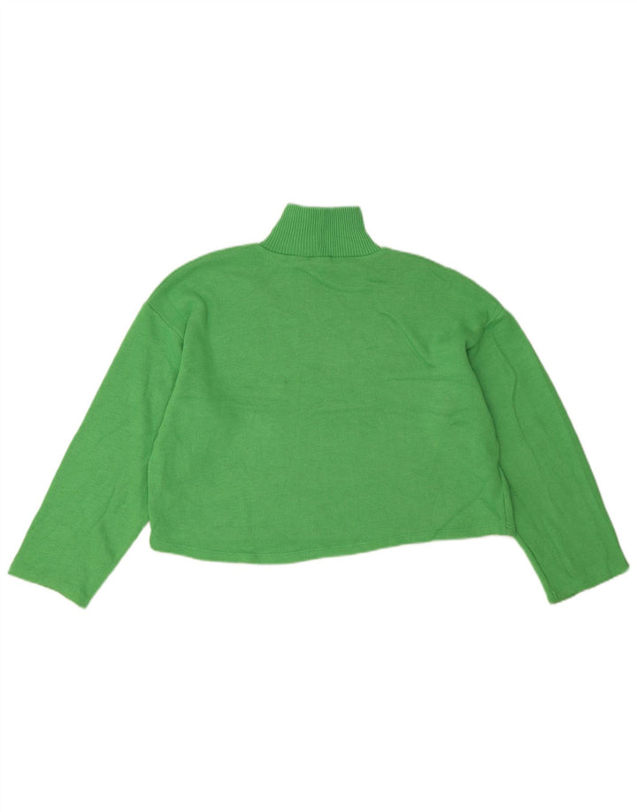 Zara Damen Crop Oversized Rollkragenpullover Pullover UK 10 Small Grün