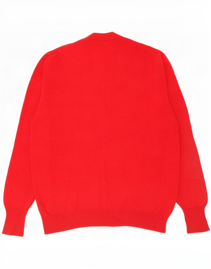 William Lockie Herren-Strickjacke, groß, rote Lammwolle