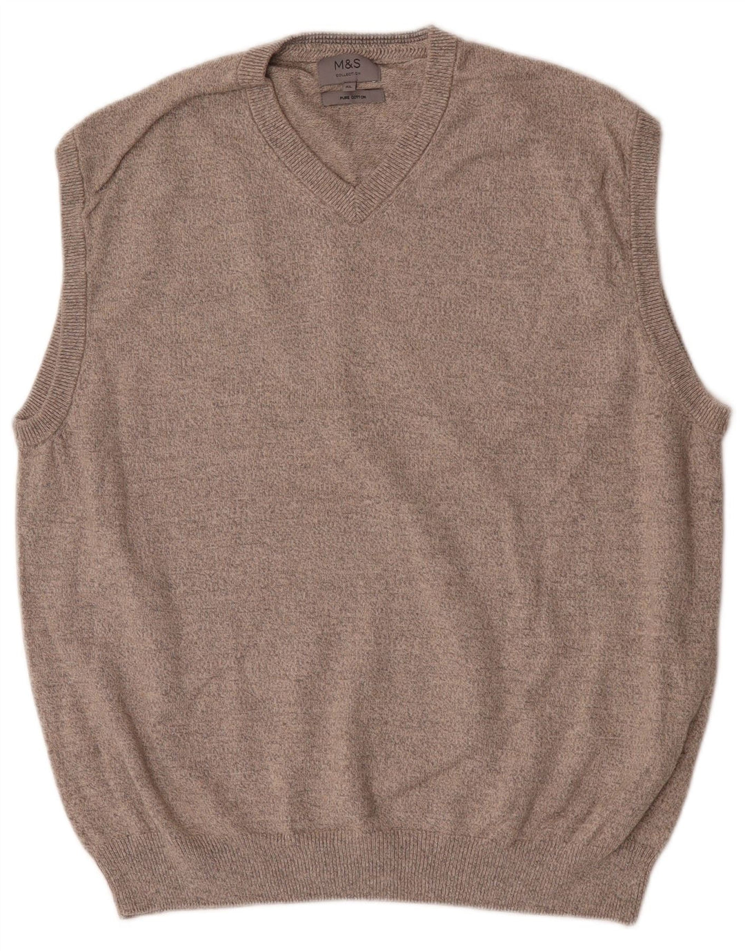 Marks & Spencer Herren Weste Tank Top XL Braun Baumwolle