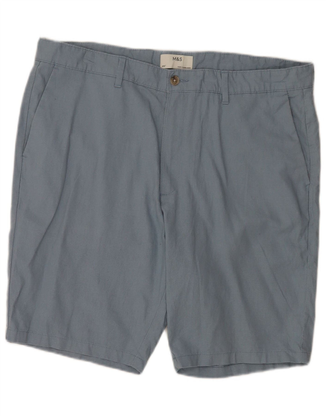 Marks & Spencer Herren Chinoshorts W40 XL Blaues Leinen