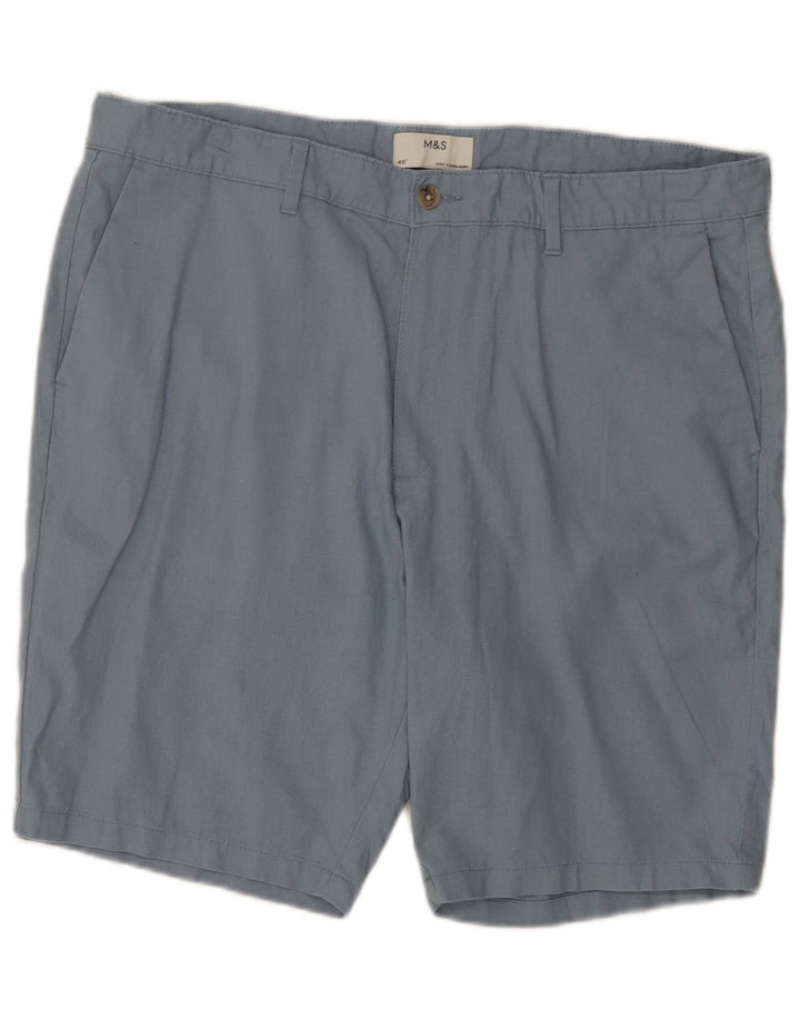 Marks & Spencer Herren Chinoshorts W40 XL Blaues Leinen