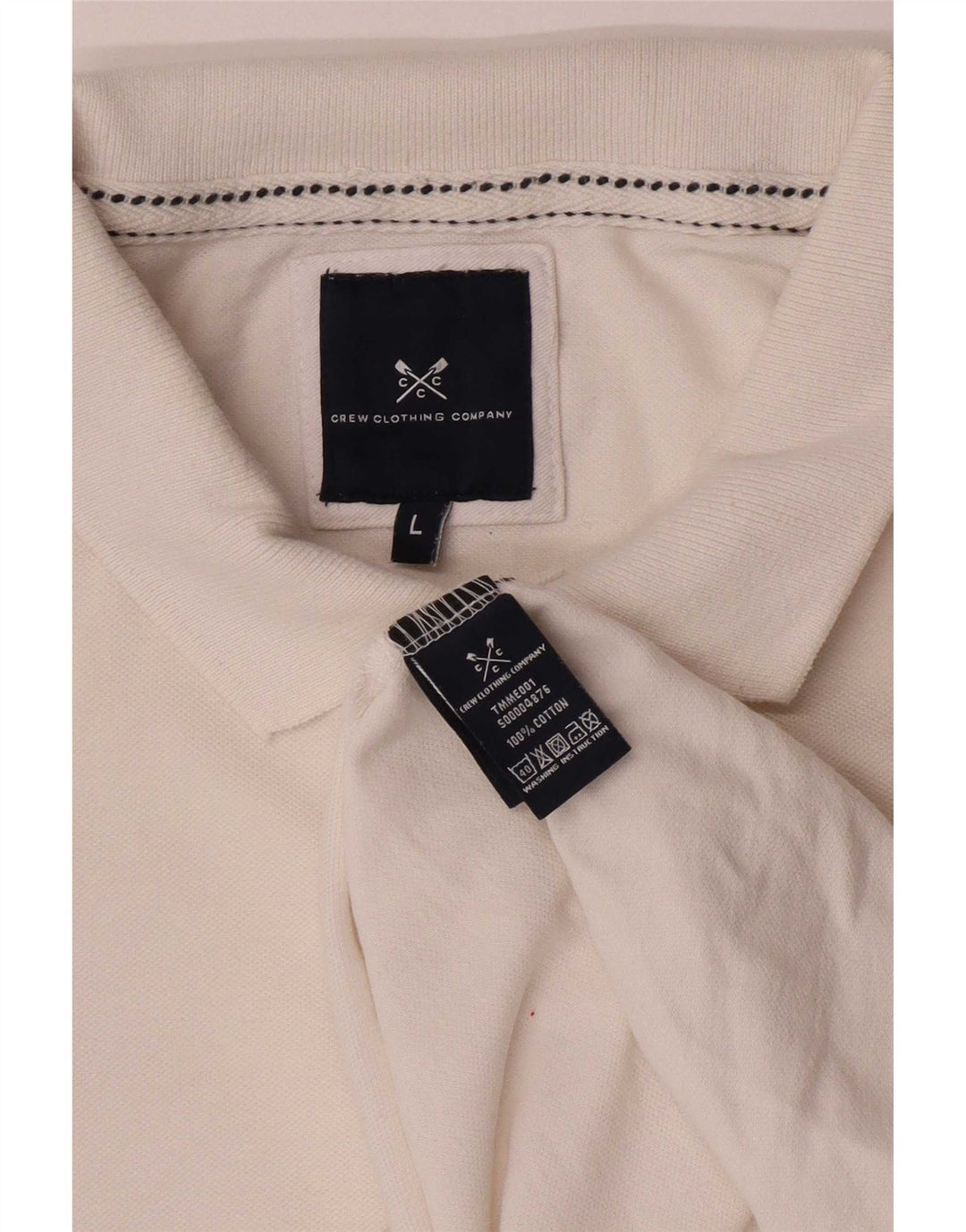 Crew Clothing Herren-Poloshirt, groß, aus weißer Baumwolle