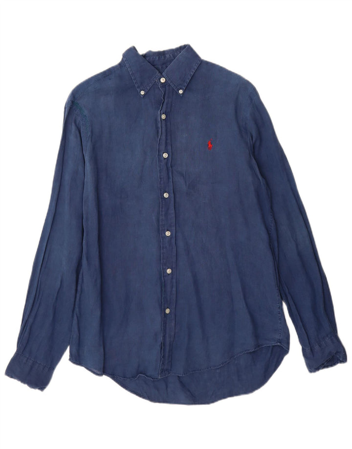 Ralph Lauren Herrenhemd Small Marineblaues Leinen