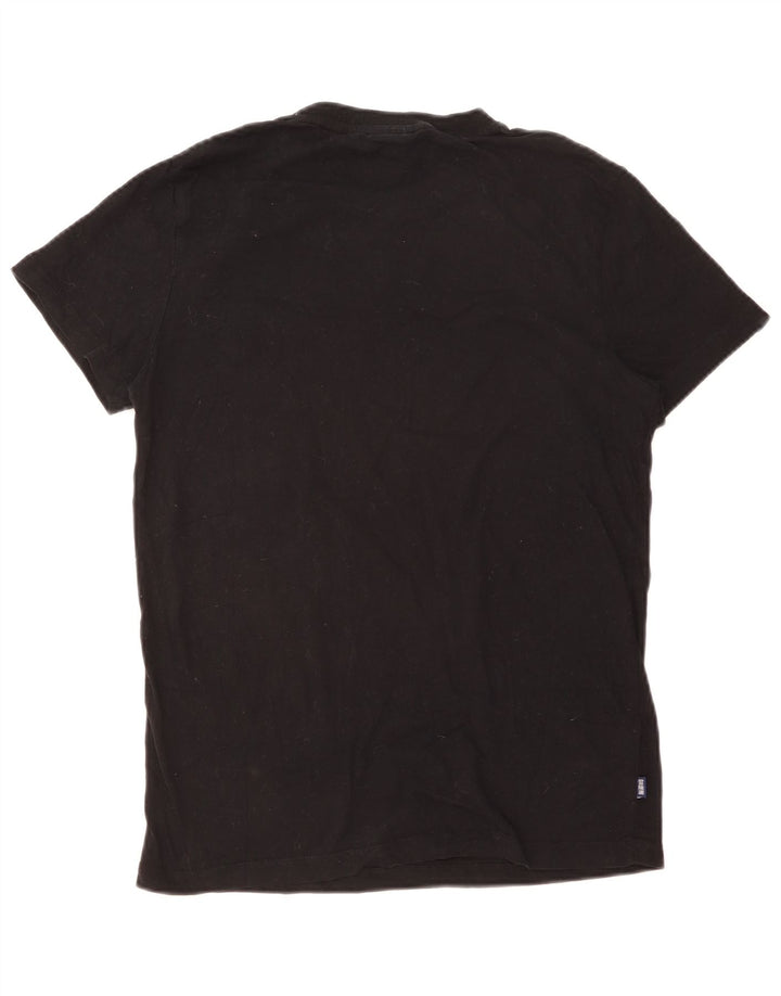 SUPERDRY Herren T-Shirt-Oberteil aus mittelschwarzer Baumwolle
