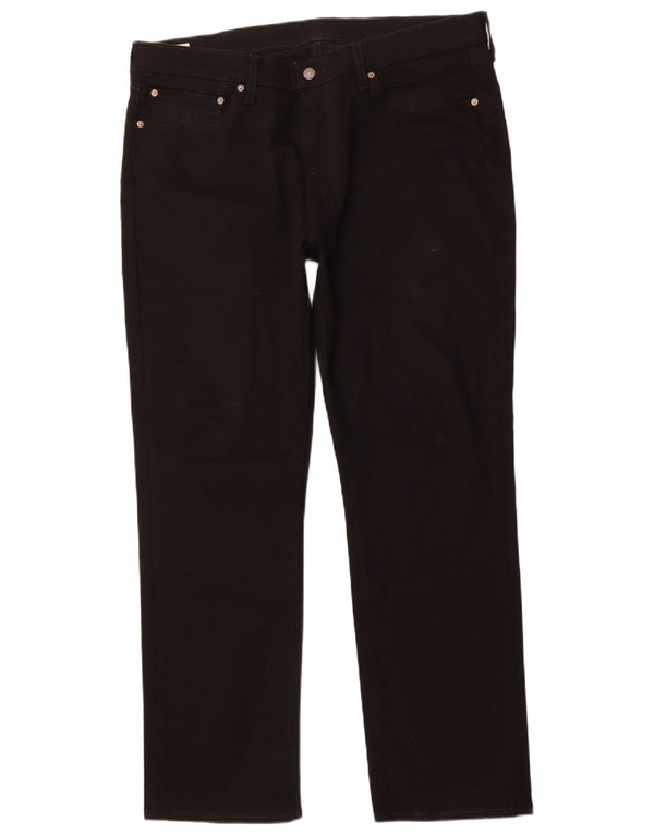 LEVI'S Herren 514 Straight Jeans W38 L32 Schwarze Baumwolle