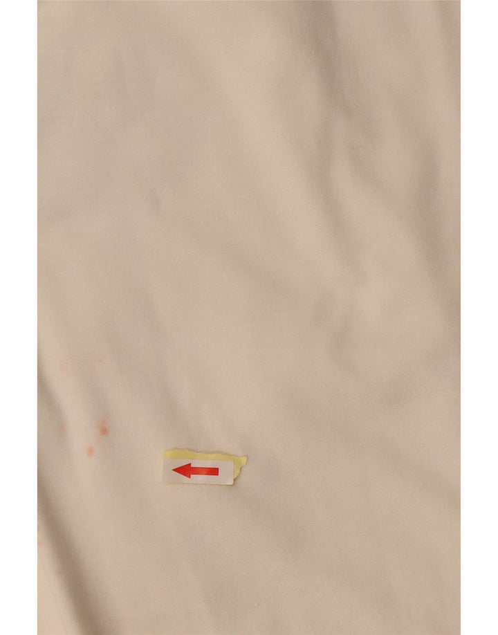 Zara Damen T-Shirt Top UK 16 Large Weiße Baumwolle