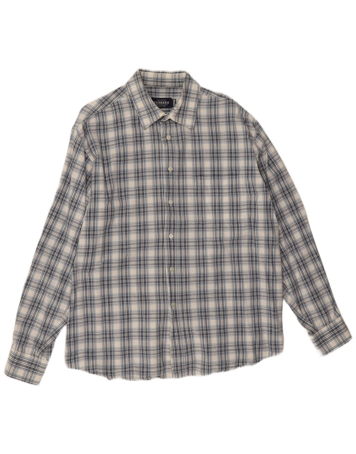 Carrera Herrenhemd Größe 43/44 XL Blau kariert