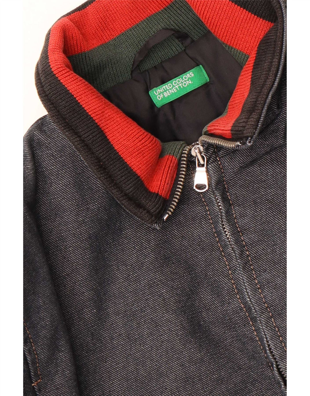 Benetton Denim-Windjacke für Jungen, 10–11 Jahre, Marineblau, Farbblock