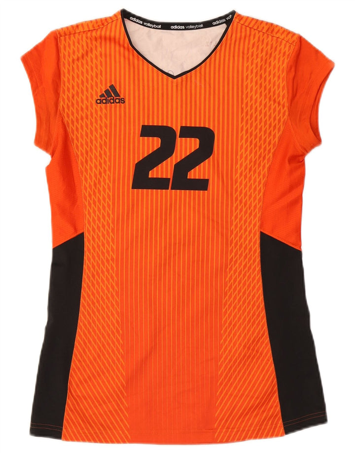 Adidas Damen Climacool Graphic Top Langarm UK 10 Small Orange