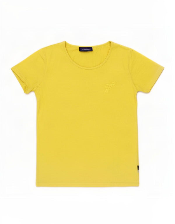 Trussardi Jeans Damen T-Shirt Top UK 12 Mittelgelb Baumwolle