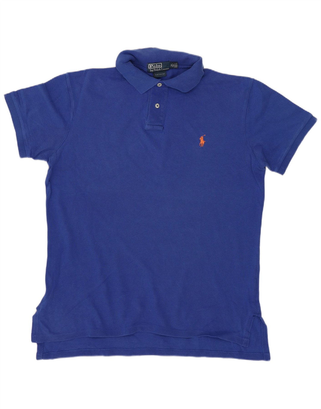 RALPH LAUREN Herren-Poloshirt mit individueller Passform, mittelblaue Baumwolle